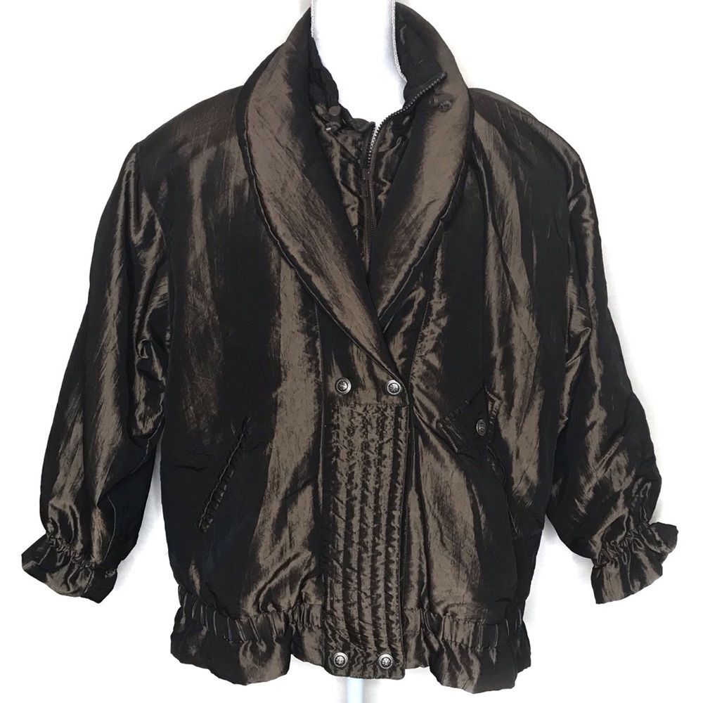 Vintage Clipper Mist Puffer Jacket Winter Brown by‎ LondonTown Womens Medium